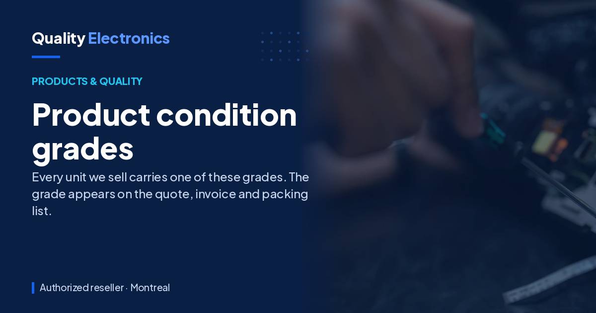 Product condition grades
