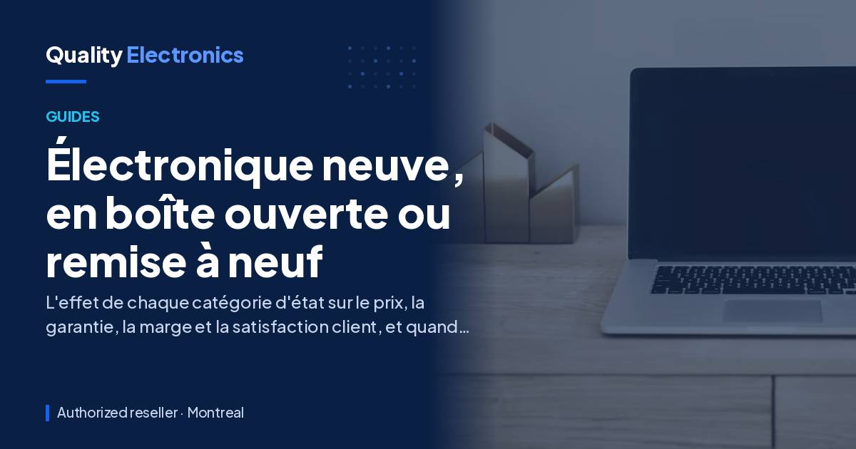 Électronique neuve, en boîte ouverte ou remise à neuf