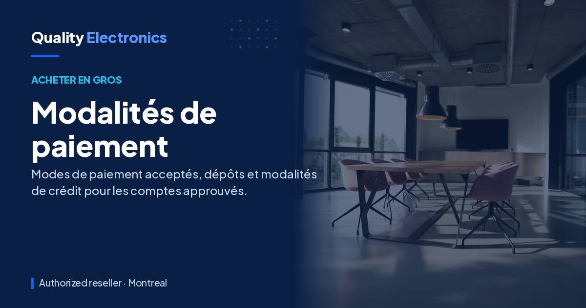 Modalités de paiement