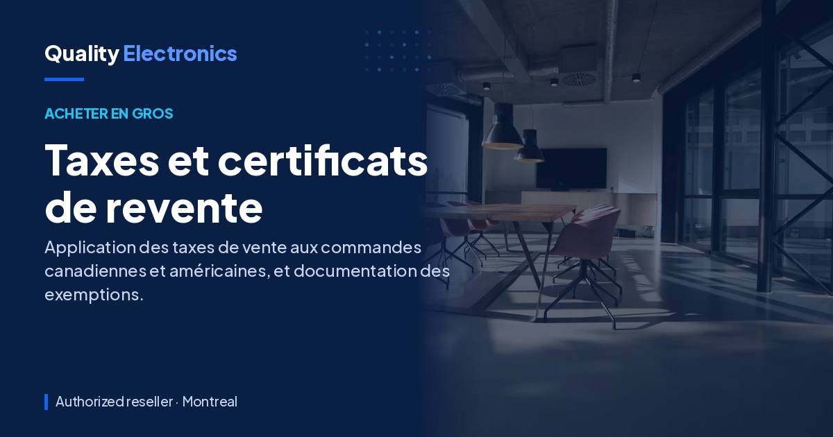 Taxes et certificats de revente
