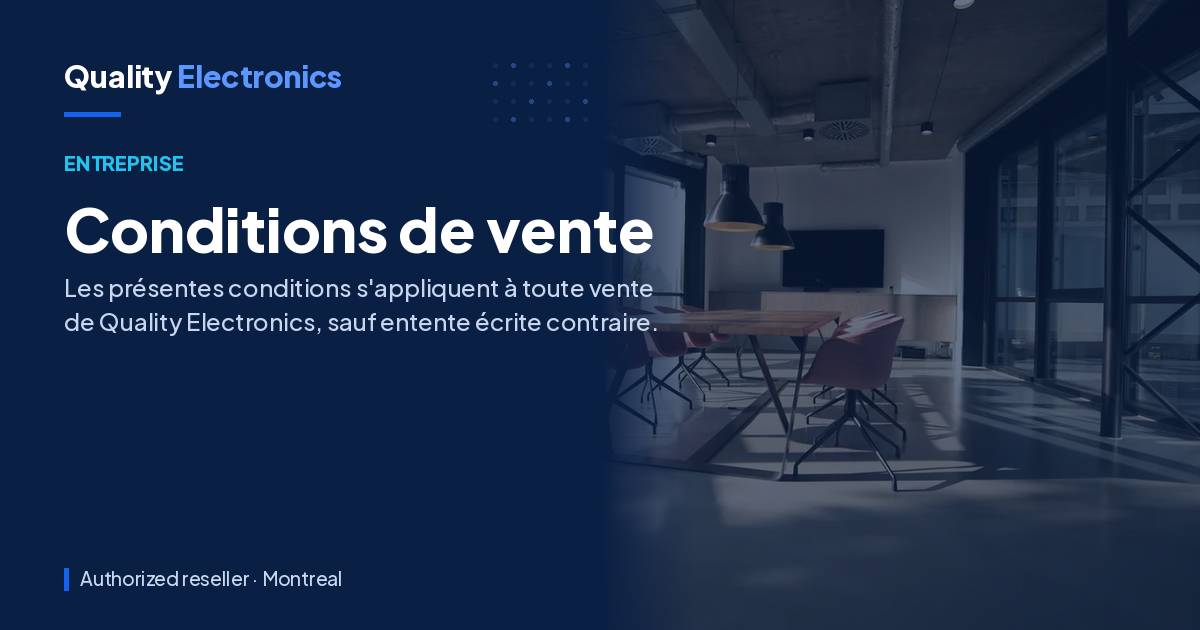 Conditions de vente