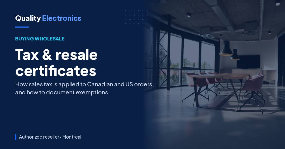 Tax & resale certificates