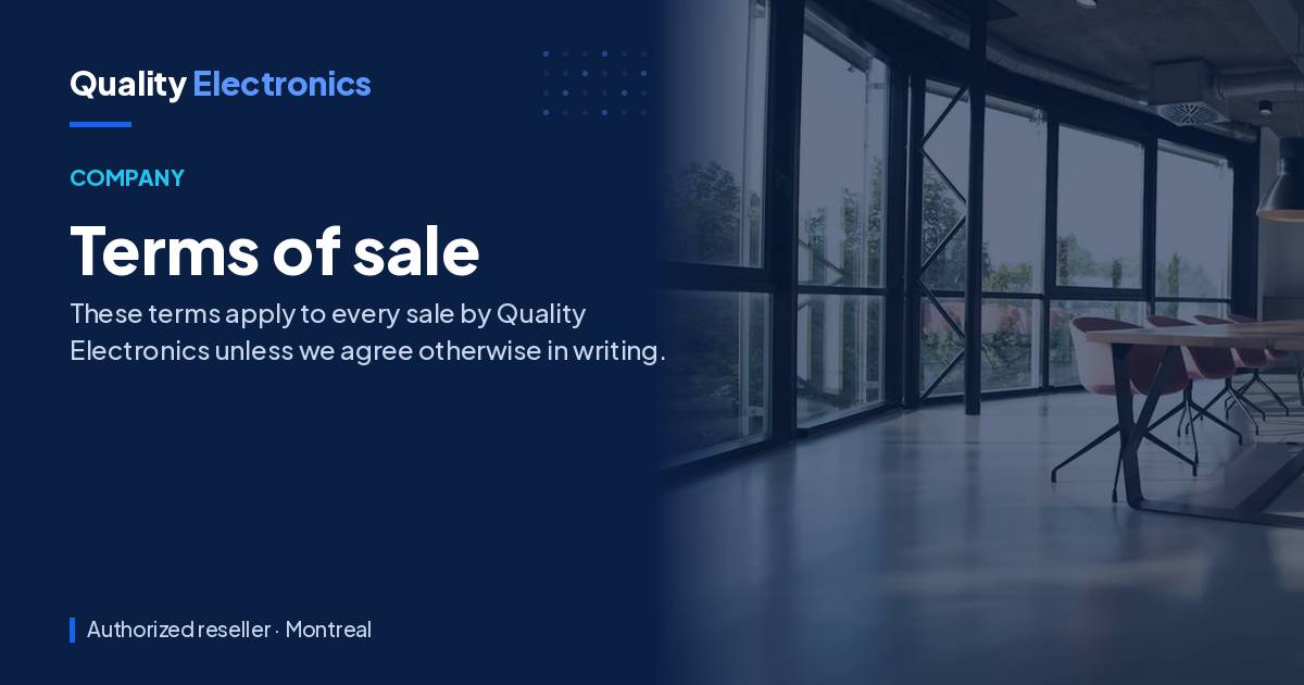 Terms of sale