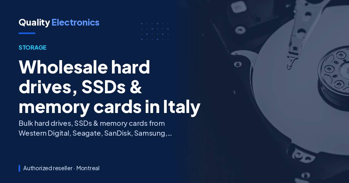 Wholesale hard drives, SSDs & memory cards in Italy